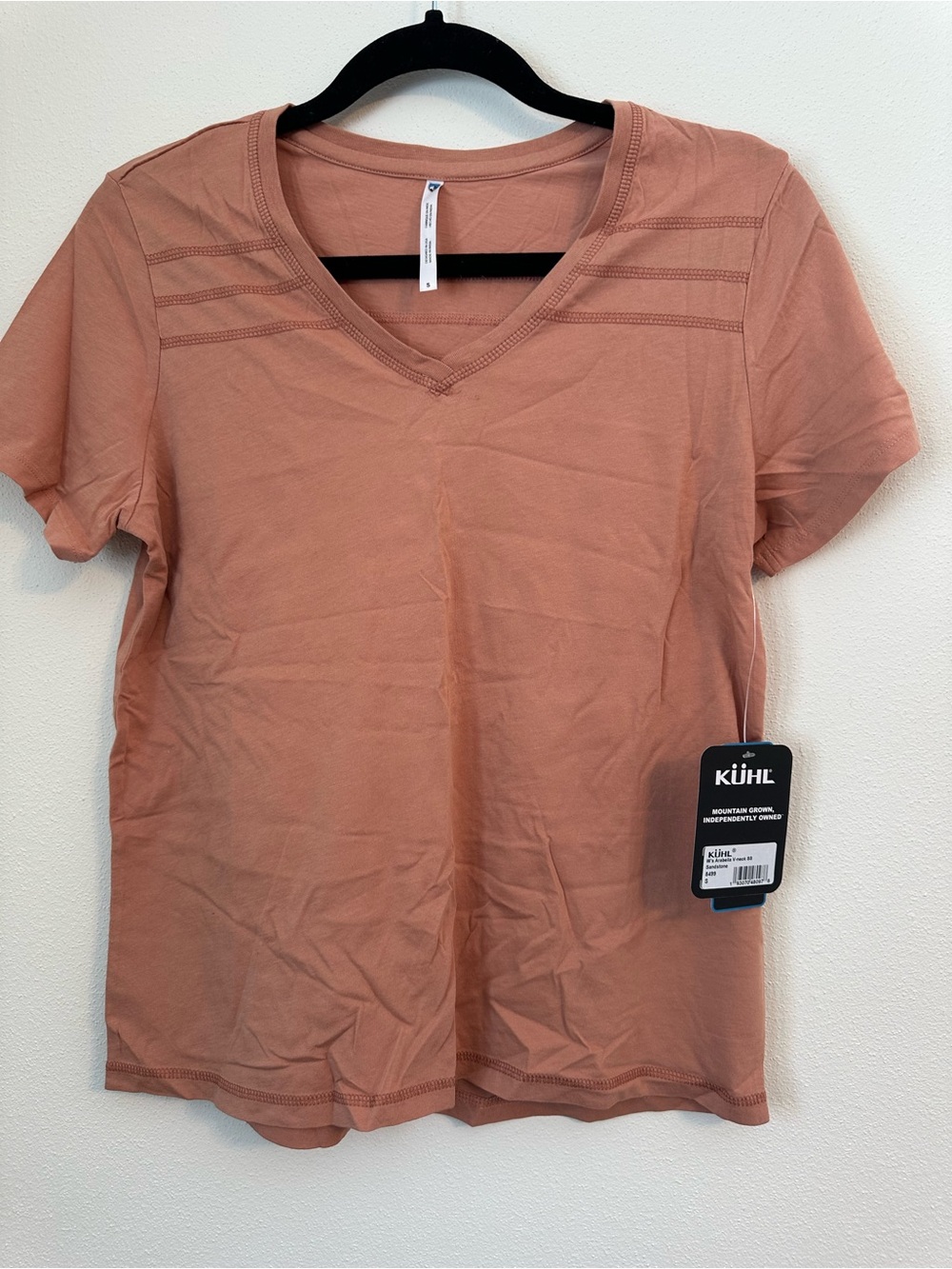 KUHL Women’s V-Neck Short Sleeve Tee Arabella Sandstone Size Small NWT
